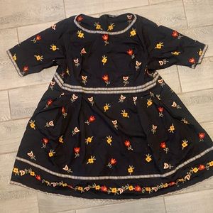 EShakti beautifully detailed floral embroidered dress with zip back and pockets